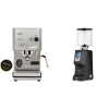 Profitec GO, brushed stainless steel + Eureka Atom Specialty 75, black
