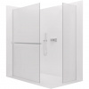 CERANO - Sprchová zástena Walk-in Crystal TL/P - 8 mm - bezvzperový systém + polička/držiak na uteráky - chróm, mliečne sklo - 150x90x200 cm