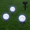 vidaXL Solárne 3 LED záhradné guľové svetlá s kolíkmi solárnym panelom - Biela - 7201-148988