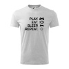 Play Eat Sleep Repeat game - Tričko detské bavlnené - 146 cm/10 rokov ( Svetlosivý melír )