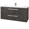 Dreja Umývadlova skrinka GIO SZZ2 120 - D16 Tmavý betón / Úchytka T01 / D16 Tmavý betón