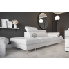 Nábytek PEGAS s.r.o. Sofa GALAXY II lenoška 235 cm - bílá eko kůže, levá strana