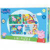 Textilomanie Detské puzzle 4v1 PRASIATKO PEPPA a kamaráti, 19x29 cm