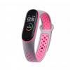 Silikónový remienok KINGMAS Double pre Xiaomi Mi Band 3/4 šedo-ružový KINGMAS šedo-ružová silikón