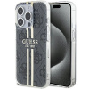 Puzdro Guess IML 4G Gold Stripe pre iPhone 15 Pro - čierne