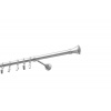 Jednoduchá kovová garniža Matný chróm 150 cm - koncovka Monako