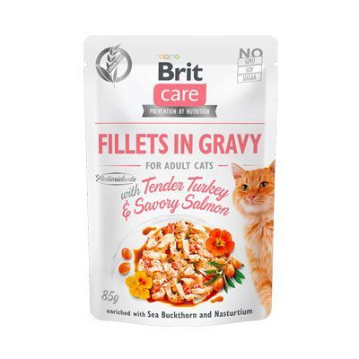 Brit Care Cat Fillets in Gravy Turkey & Salmon 85g