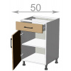Casarredo Dolná skrinka so šuplíkom š.50, v.82, Modena LDD11S5082, biela/antracit