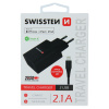 Swissten sieťový adaptér smart ic 2x usb 2.1a napájací + dátový kábel usb / lightning mfi 1,2 m čierny