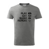 Play Eat Sleep Repeat game - Tričko detské bavlnené - 122 cm/6 rokov ( Tmavosivý melír )