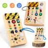 Farebná drevená aktivita tabuľa so senzorickými hrami, so svetelnými a zvukovými prepínačmi – Vzdelávacia hračka vhodná na cesty, ideálny narodeninový darček pre deti