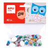 APLI MOVING EYES – oči oválne s mihalnicami, 40 ks, samolepiace, mix farieb