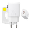 Kompaktná rýchlonabíjačka Baseus, USB, USB-C, 20 W (biela) 21020