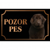 Novofundlandský pes - Kovová tabuľka POZOR PES
