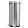 Pedálový odpadkový kôš Simplehuman - 30 l, guľatý, matná oceľ, FPP (CW1810)
