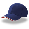 Atlantis Headwear Kšiltovka Pilot Piping Sandwich, 6 panelová sandwich, těžká broušená COT33050288899-royal/white Modrá/bílá UNI