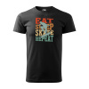 Sablio Tričko s potlačou EAT SLEEP SKATE REPEAT - černé M