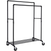 Kovový stojan na oblečenie, s vysokou nosnosťou, 100 x 59 x 146/162 cm, čierny