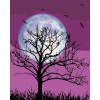 ZUTY Maľovanie podľa čísel MESIAC NA FIALOVOM NEBI Rámovanie vypnuté plátno na rám Rozmer 80x100 cm