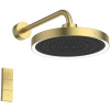Ideal Standard IdealRain Solos - Hlavová sprcha s LED osvetlením Ø330 mm, 3-funkčná, s nástenným ramenom, kartáčovaná zlatá A7890A2