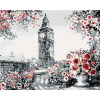 ZUTY Maľovanie podľa čísel BIG BEN OBKLOPENÝ RUŽAMI Rámovanie bez rámu a bez vypnutia plátna Rozmer 80x100 cm