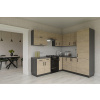 VerDesign, HORIZON R3P moderná kuchyňa 230 x 230, dub prímorský / grafit LTD