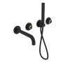 Sapho ULTRAMIX tělo podomítkové vanové baterie s hubicí a ruční sprchou, 2 výstupy, černá mat