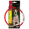 Obojok DOG FANTASY LED nylonový červený S-M 1ks