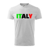 Italy Nápis - Tričko detské bavlnené - 104-110cm / 3-4 roky ( Svetlosivý melír )