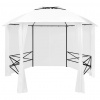vidaXL Záhradný prístrešok so závesmi 360x312x265 cm, biely 180 g/m²
