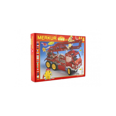 Merkur Toys Stavebnica MERKUR FIRE Set 20 modelov 708 ks 2 vrstvy v krabici 36x27x5,5cm