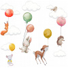Detské samolepky na stenu - FOREST FRIENDS BALLOONS nástenné samolepky 100x100 (Detské samolepky na stenu - FOREST FRIENDS BALLOONS nástenné samolepky 100x100)