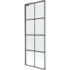 Mexen Next L, 1-krídlová vaňová zástena 70 x 150 cm, 6mm číre sklo-čierny vzor, čierny profil, 895-070-000-03-77-70