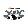 sada plastů Yamaha - REVOLUTION KIT pro YZ 125/250 02-20, RTECH (limit. edice QUANTUM GREY, šedo-černá, 5 dílů, vč. nádrže