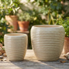 Súprava keramických obalov MONDEX NEVA 30,5×30,5×30,5 cm 20,5×20,5×23 cm béžová 2 ks