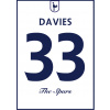 Superfutbal Maketa dresu Tottenham, biela Rozmer: A4, Meno a číslo: Davies 33