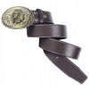 Opasok - Koža s retro oválnym západným svorkám (Belt+peňaženka Gracio Leather Set pre darček 50)