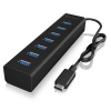 ICY BOX 7 portů USB-C® (USB 3.1) MultiPort húb čierna; IB-HUB1700-C3