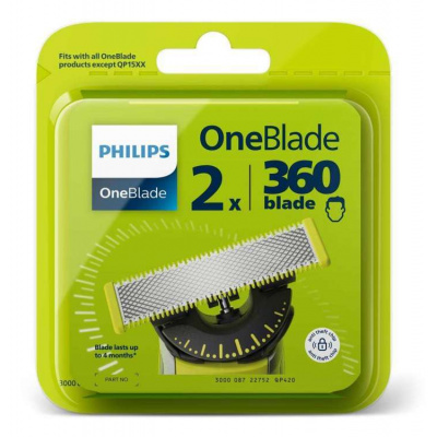 Philips OneBlade 360 QP420/50 náhradní břity, 2 ks (QP420/50)