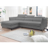 Rohová sedacia súprava Mango, stredne šedá látka, ľavý roh