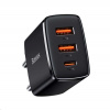 Kompaktný rýchlonabíjací adaptér Baseus 2x USB-A, 1x USB-C 30W čierny