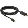 Delock HDMI / Mini-DisplayPort prepojovací kábel Mini DisplayPort konektory, Zástrčka HDMI-A 3 m čierna 83700 pozlátené kontakty, trojžilový tienený Kábel; 83700