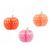 PartyDeco Dekorácia závesná Tekvica mix farieb 3 ks