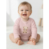 Detské body LITTLE TEDDY s dlhým rukávom - 074 - Bunny ružová