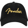 Fender Gold Spaghetti Logo Corduroy Baseball Hat, Black, One Size