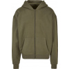 BUILD YOUR BRAND BY 192 / Pánska mikina s kapucňou na zips, z ťažkej bavlny - olive XXXL