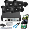SMART Vonkajší monitorovací set čierne IP kamery POE DETEKCIA POHYBU
