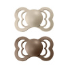 BIBS Supreme symetrické cumlíky zo silikónu 2ks - veľkosť 2 Variant: Vanilla / Dark Oak