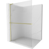 Mexen Kioto+ L, sprchová zástena Walk-In s poličkou a vešiakom 70 x 200 cm, 8mm sklo s rebrovým vzorom, zlatý matný profil, 800-070-123-55-09