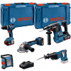 BOSCH GSB+GBH+GWS+GSA+GL+3×5+GAL PROFESSIONAL 18 V súprava 5 ks náradia 0615A5007S